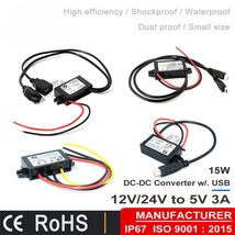 DC 12V/24V to DC 5V 3A 15W Step Down Buck Converter Power Supply Module ... - $16.93 CAD