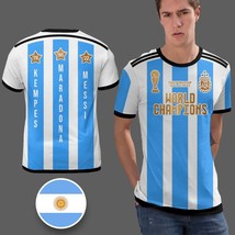 Argentina World Champions 3 Stars FIFA World Cup T-Shirt Legends  - £19.97 GBP+