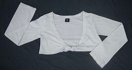GAP KIDS GIRLS SIZE MEDIUM 8 WHITE SHRUG BOLERO LONG SLEEVED COTTON TIE ... - $7.91