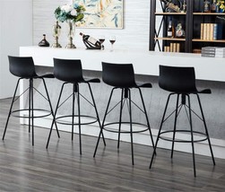Set Of 4 Bar-Height Swivel Bar Stools From Awonde With Backs And 30&quot; Plastic - £205.62 GBP