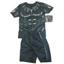 Marvel Black Panther Youth Boys Short Sleeve Shirt &amp; Shorts 2 Piece Set Size 5 - £10.51 GBP