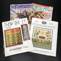 4 Lot Quilting Applique Sewing Pattern Booklets Magazines Flowers  - $19.99