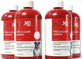 4 Countt Vet MD Free Clear Unscented Sensitive Skin Dog Shampoo 17 Fl Oz image 1