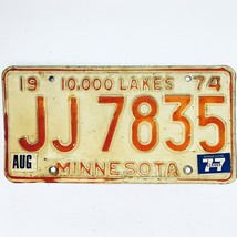 1977 United States Minnesota Lakes Passenger License Plate JJ 7835 - $12.86