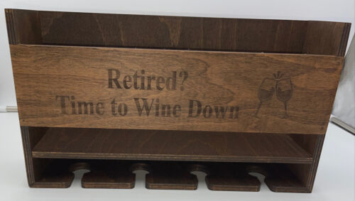 Primary image for Retirement Wall Mounted Wine Rack, Bottle & Glass Holder