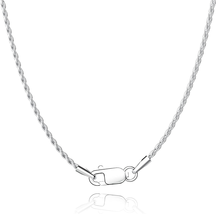 Diamond Cut 925 Sterling Silver Chain Rope Chain Italian Necklace, 22&quot; - £25.30 GBP