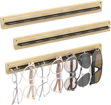 Sunglasses Organizer Wall Mounted 3 Pack, Rustic Wood Glasses Holder Organizer f - £23.86 GBP