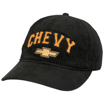 Chevy Chenille Logo Patch Corduroy Hat Black - £21.14 GBP