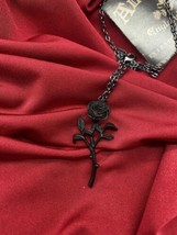 Alchemy Gothic P695  The Romance Black Rose Pendant Necklace IN HAND - $25.99