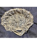 Vintage Indiana Glass Wild Rose Divided Relish Dish Clear Embossed Glass - $28.00