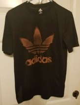 Adidas Mens Big Trefoil Logo Graphic T Shirt Size Small Black - £8.74 GBP