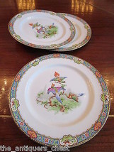 ANTIQUE England JOHN-MADDOCK-&amp; SONS Royal vitreous 3 bird plates 9&quot; c1900 [*4-1] - £96.65 GBP