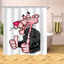 Pink Panther Waterproof Shower Curtain Sets Polyester Bathroom Decor Curtain 70&quot; - £13.42 GBP+