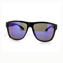 Kush Lunettes de Soleil Très Grand Carré Cadre Noir Multicolore Miroir Lentille - £7.75 GBP