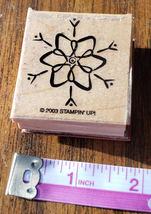 Stampin&#39; Up! Snowflake Star Design Wood Mounted Rubber Stamp - £2.31 GBP