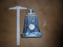 Lighthouse Candle Hurricane lamp handmade sea shells wax oil wick lamp. - $27.86 CAD
