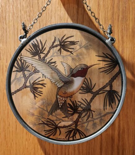 Primary image for Decorative Hand Painted Window Suncatcher Stained Glass Hummingbird