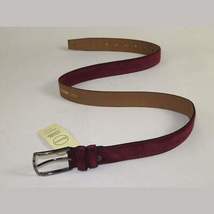 Mens Burgundy Genuine Suede Soft Leather Belt PIERO ROSSI Turkey # Burgundy-C image 6