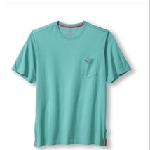 Tommy Bahama T-Shirt Mens M Ming Jade Green Bali Skyline Crew-Neck Pocket New - £27.24 GBP