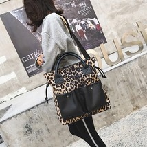 Large Capacity Women Handbag Purse Leopard Patchwork Shoulder Bag High Quality T - £35.46 GBP