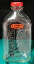Vintage Straus Family Creamery Glass Organic Milk Jug 64 oz w/Lid  Ex. C... - £34.99 GBP