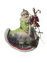 Thomas Kinkade Christmas Ornament Santa Claus Ashton Drake Old World Candy Cane - £23.32 GBP