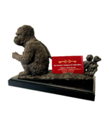Card Holder Statue Hard Cast Metal Gorilla w Baby Apes Figurine - £33.97 GBP