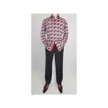 Men Shirt J.Valintin Turkey Egyption Cotton Axxess Style A113-10 Christmas Red image 4