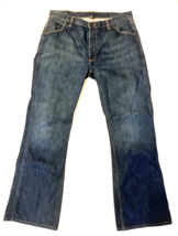 Polo Ralph Lauren Jeans Mens 35x32 Blue Vintage Denim Dungarees Leather ... - $34.53