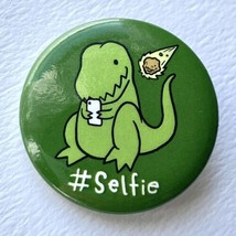 The Happy Dinosaur T Rex Asteroid Extinction Selfie Meme Button Pinback ... - £6.27 GBP