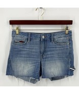 Tommy Hilfiger Classic Carpenter Jean Shorts Size 0 Blue Denim Raw Hem W... - $639.77 MXN