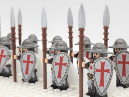 Knight Templar Spearmen Medieval Knights Custom 10Pcs Minifigures Set - $16.96