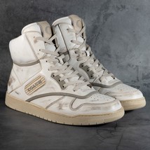 Coach Distressed Leather High-Top Sneaker White Size 9.5 D CK973 New Wit... - $3,724.66 MXN