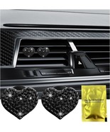 2PCS Bling Heart Car Air Vent Clips Charms Heart Shaped Crystal Car Air ... - £10.48 GBP