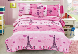 Rose Paris 4 Pièces Double / Complet Taille Kids Garçons Filles Quilt / ... - £36.01 GBP