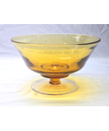 ARTLAND Pedestal Bowl IRIS CITRINE 9.5&quot; Blown Air Bubble Glass Serving Bowl - $43.87 CAD