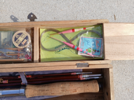 VINTAGE SAKURA 101 VENUS JAPENESE 8 pc FLY ROD w/ WOOD CASE &amp; LURES - $64.35