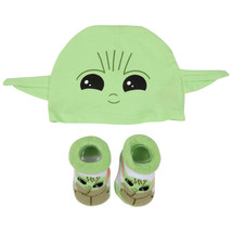 Star Wars The Mandalorian The Child Grogu 2-Piece Hat and Booties Set Green - £11.70 GBP