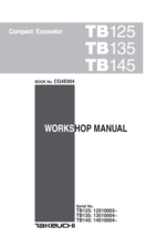 Takeuchi Tb 125 TB135 TB145 Workshop Service Repair Inc Engine Manual Reprinted - £126.01 GBP