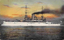 USS Illinois Battleship US Navy Ship 1910c postcard - $7.87