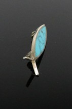 Vintage .925 Sterling Silver Signed RMS Turquoise SW Fish Brooch Pin 2.1g - £26.28 GBP