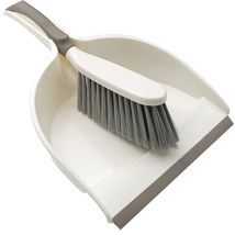 Beige Brown Handheld Dust Pan and Broom Set - Efficient Clutter Solutions - $24.70
