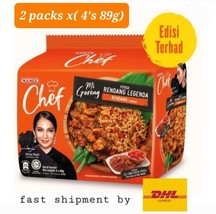 2 packs (4&#39;s x89g) -Mamee Chef Rendang Mee Goreng Instant Noodles -DHL Express - £47.40 GBP