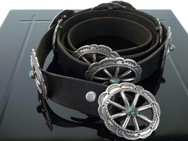 Nellie Tso (1932-2011) Navajo Sterling and Turquoise Concho Belt - £709.98 GBP