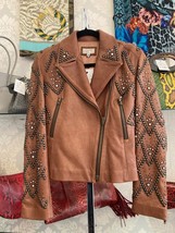 Kippys Colorado Brown Leather Jacket with Metal Studs – Size Small - $870.21