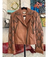 Kippys Colorado Brown Leather Jacket with Metal Studs – Size Small - $870.21