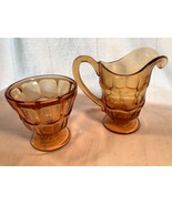 Amber Westmoreland Ashburton Creamer And Sugar Depression Glass Mint - $19.99