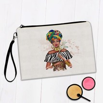 African Woman Map Flower : Gift Makeup Bag Ethnic Art Black Culture Ethno Animal - £9.58 GBP+