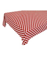 58&quot;x144&quot; - Red and White - Tablecloth Checkerboard Print Wedding Birthdays - £54.91 GBP