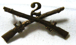 WW2 infantry officers collar pin 2nd Regiment - $29.69